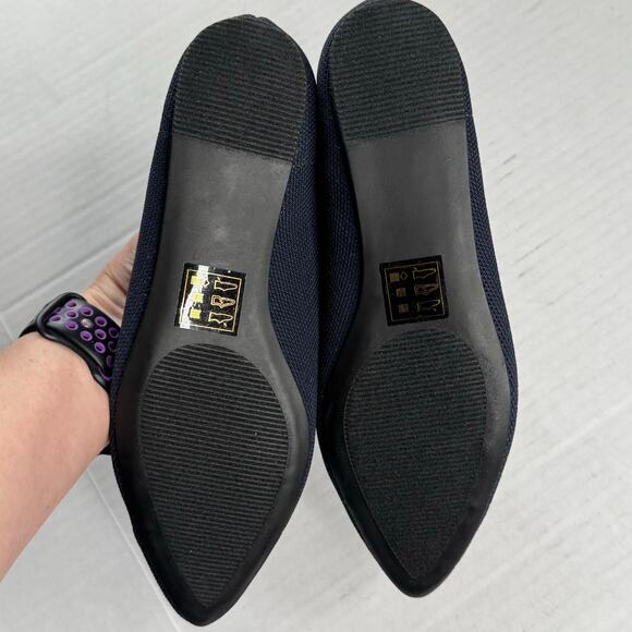 Market & Spruce Pointed Horsebit Embroidered Knit Flat Shoes - Blue NEW Size 6.5 - Picture 6 of 8